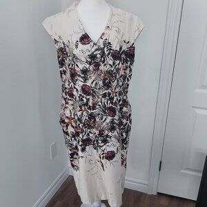 Cleo pink floral mid length dress